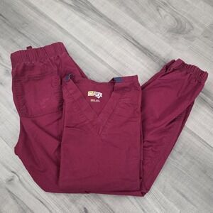 Wonderwink Wonder Flex Scrub Set Womens Size 2XS Burgundy
